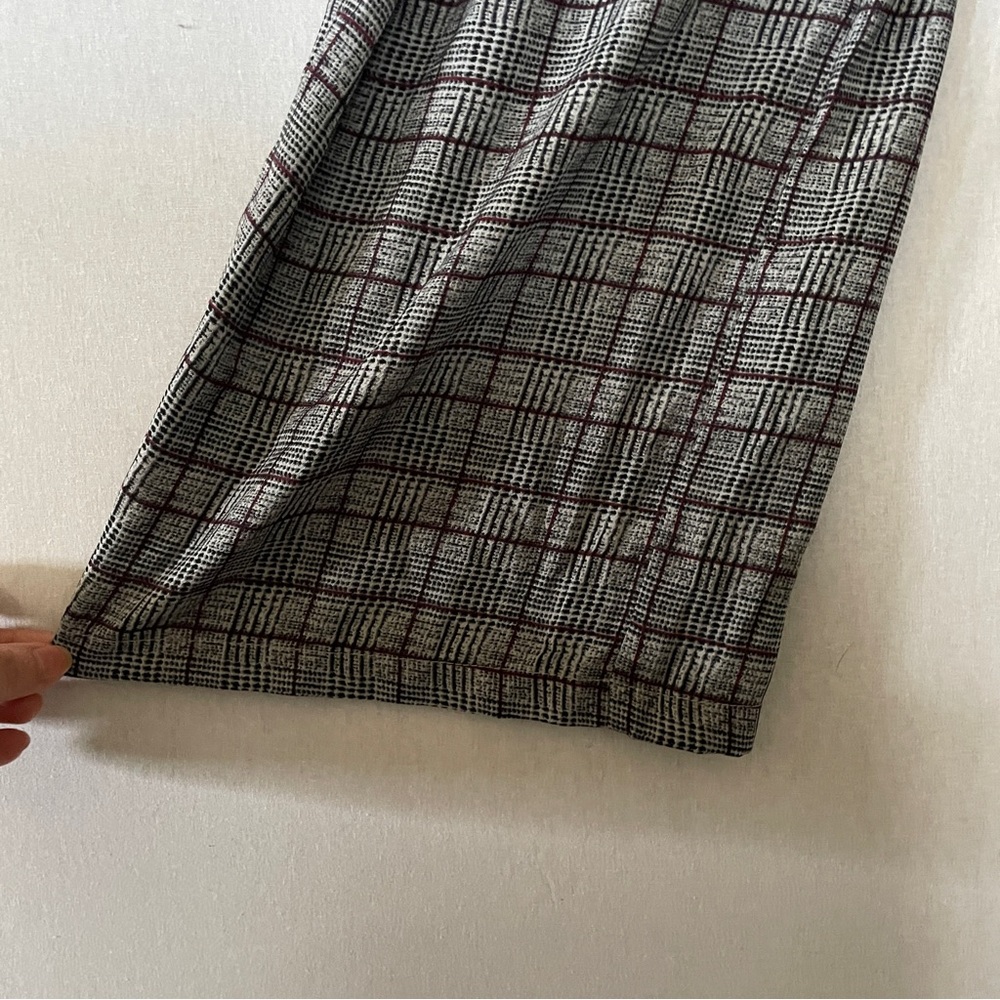 Candie's Size Small Gray Jumpsuit Plaid Wide Pants - Picture 8 of 9